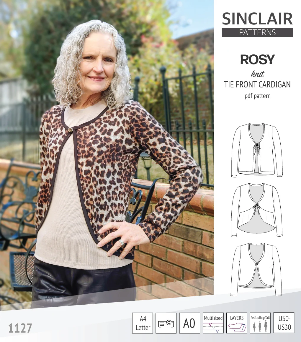 Rosy tie front cardigan with options (PDF) - Image 27