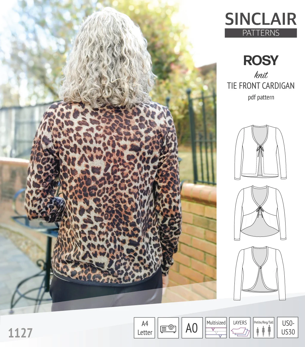 Rosy tie front cardigan with options (PDF) - Image 28