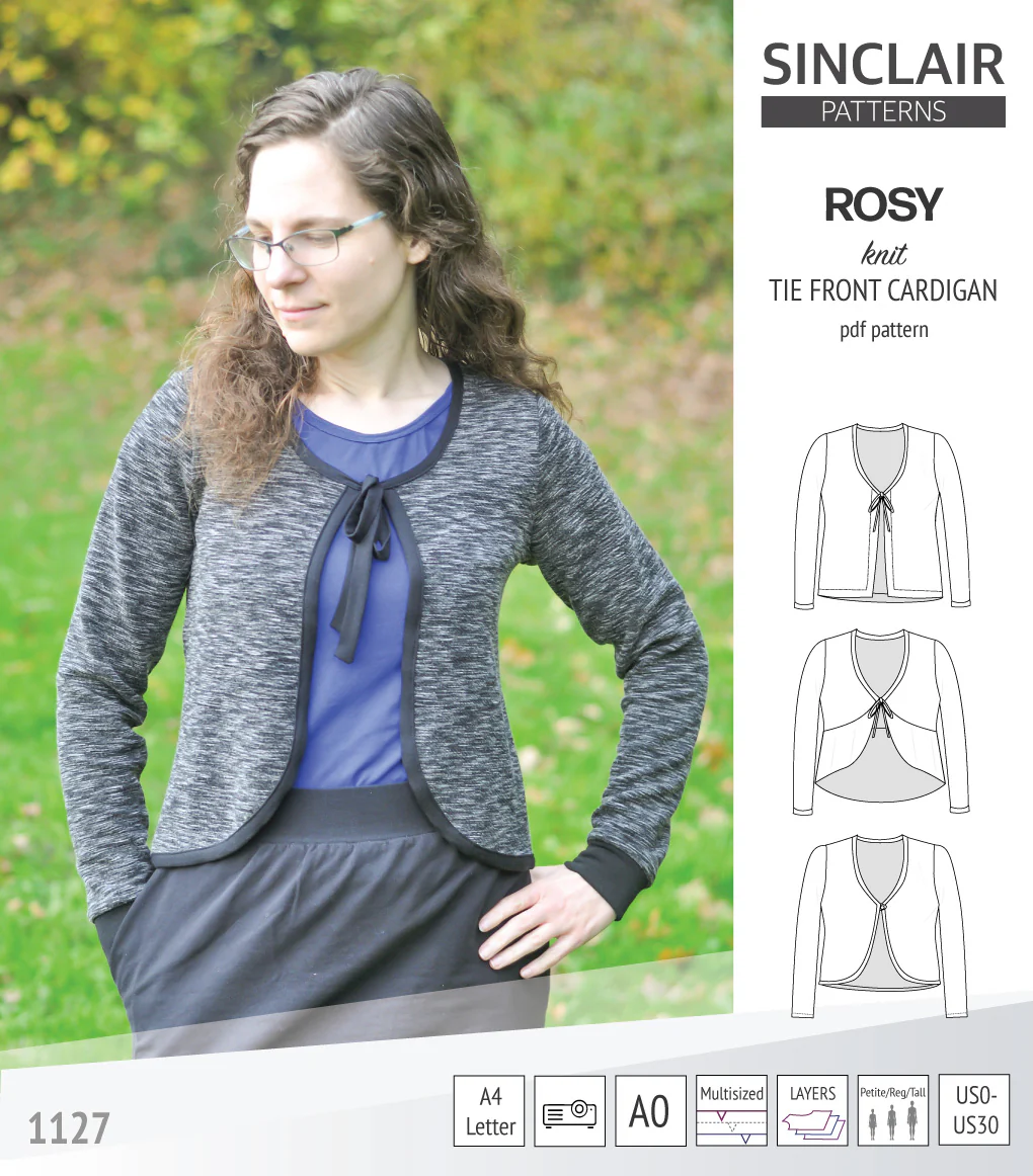 Rosy tie front cardigan with options (PDF) - Image 29
