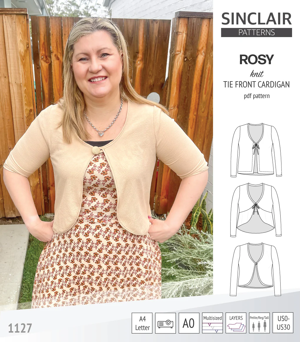 Rosy tie front cardigan with options (PDF) - Image 30
