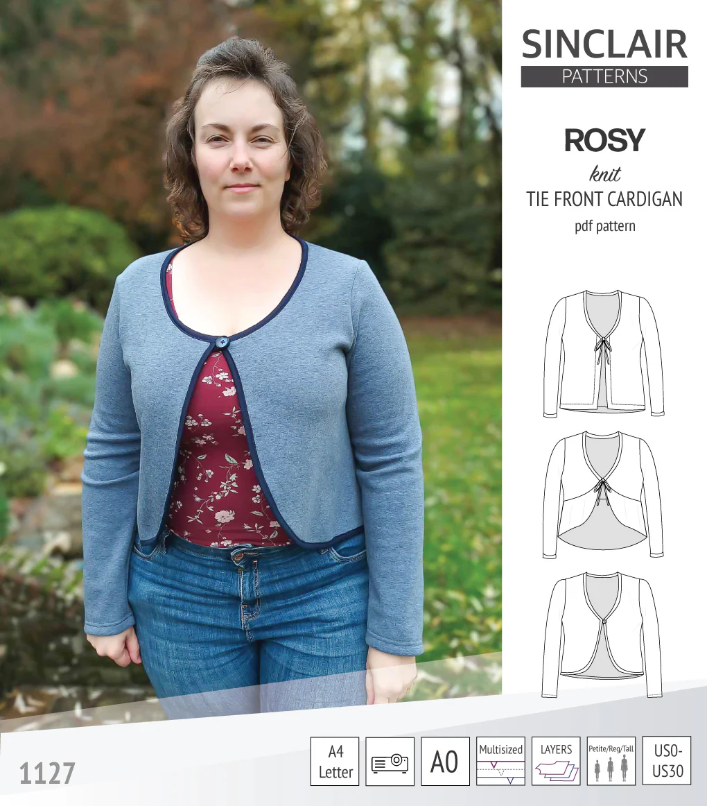 Rosy tie front cardigan with options (PDF) - Image 31