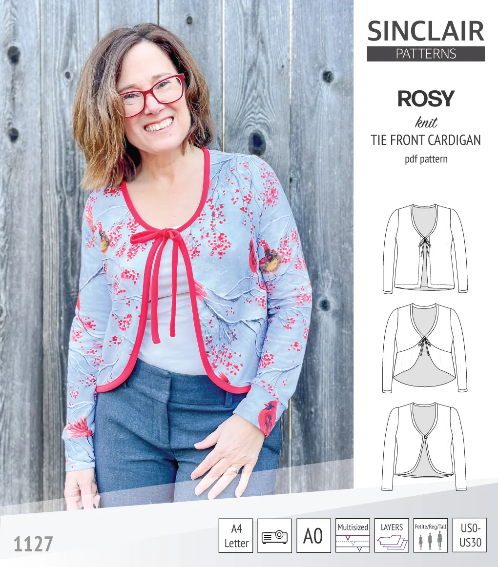 Rosy tie front cardigan with options (PDF) - Image 34
