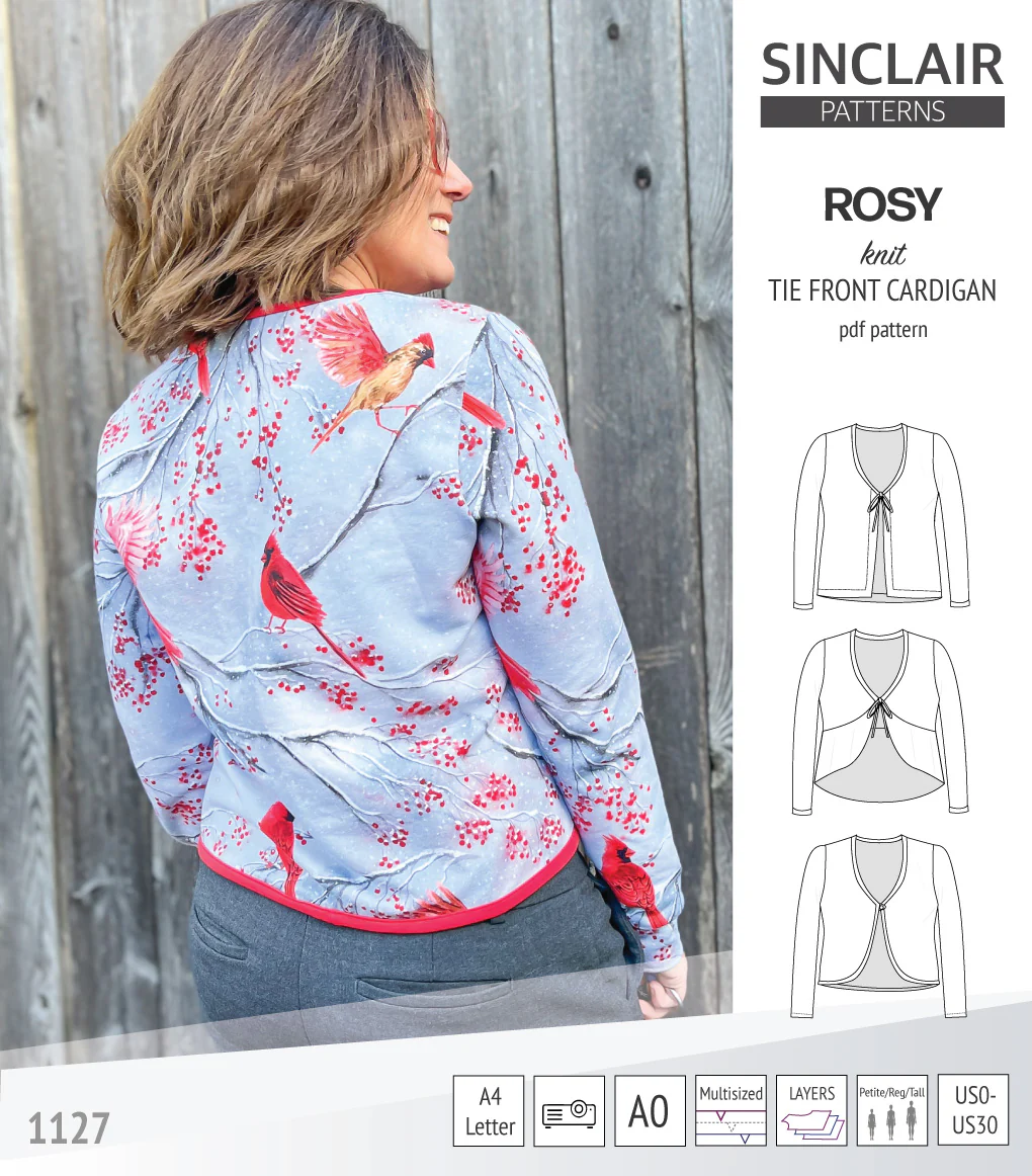 Rosy tie front cardigan with options (PDF) - Image 35