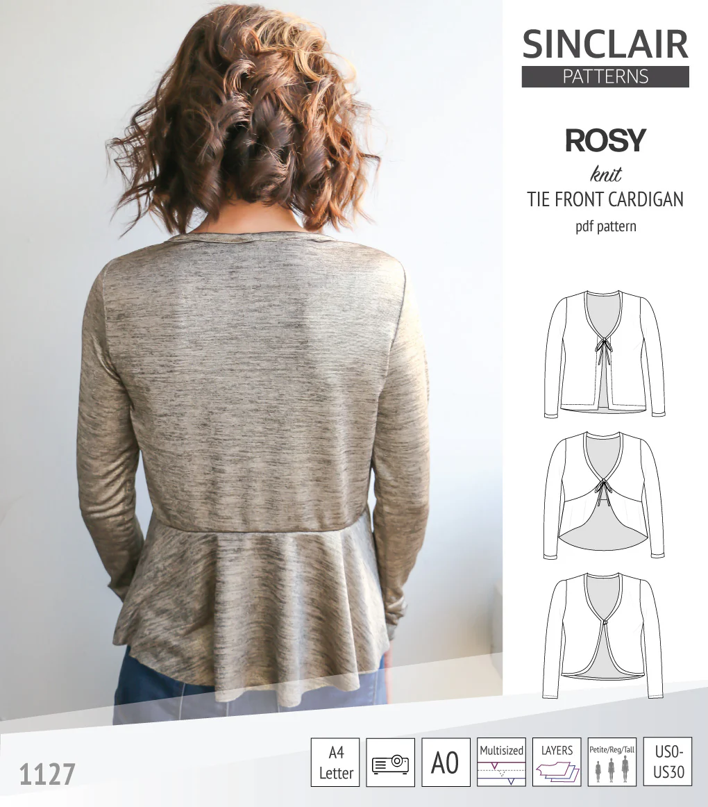 Rosy tie front cardigan with options (PDF) - Image 39