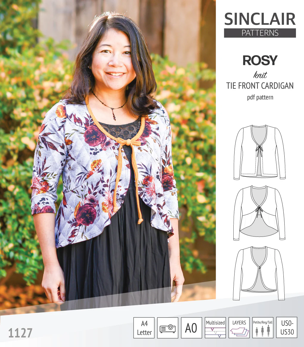 Rosy tie front cardigan with options (PDF) - Image 40
