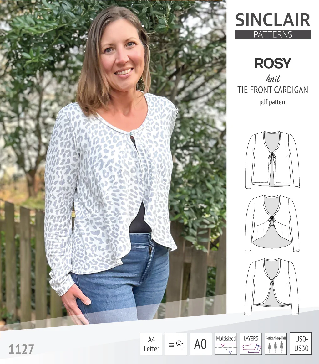 Rosy tie front cardigan with options (PDF) - Image 41