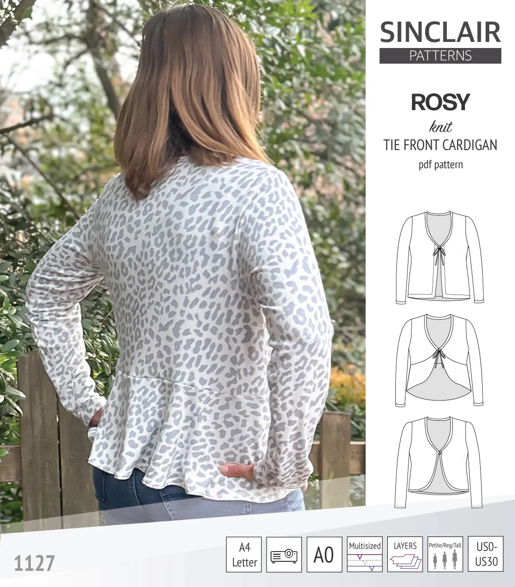 Rosy tie front cardigan with options (PDF) - Image 42