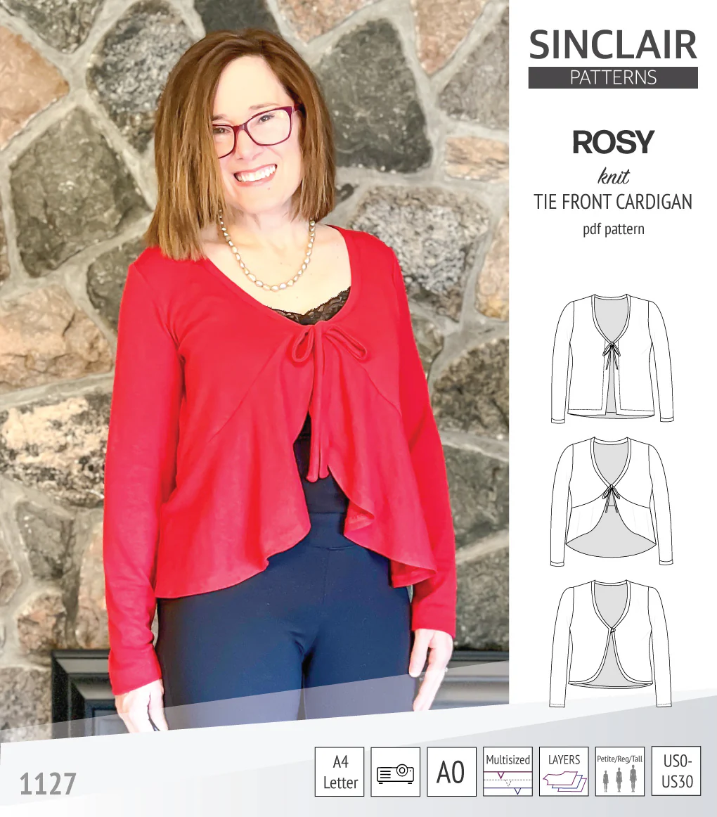 Rosy tie front cardigan with options (PDF) - Image 43