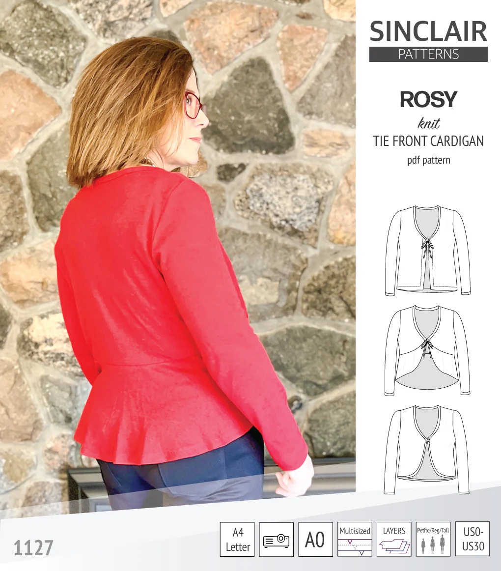 Rosy tie front cardigan with options (PDF) - Image 44