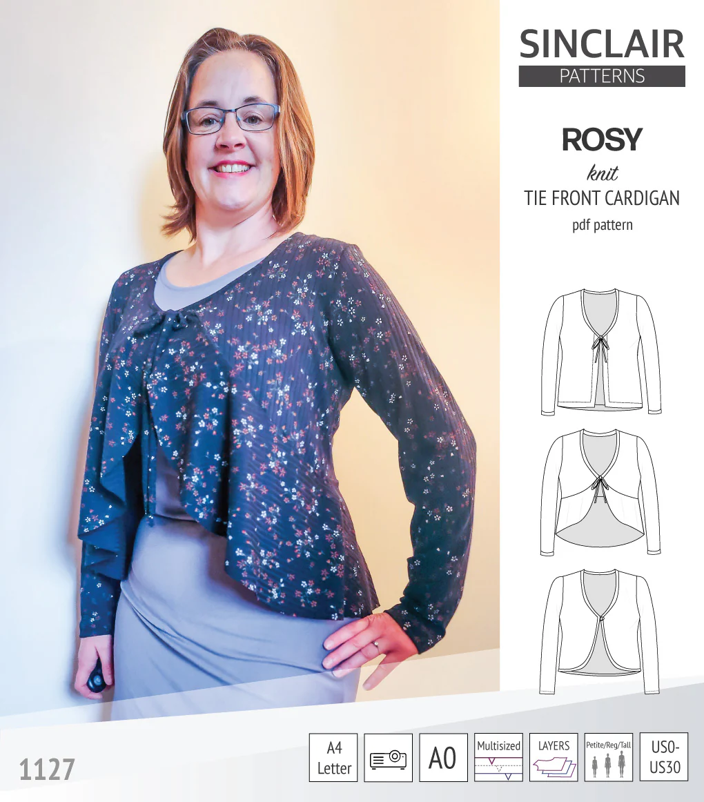 Rosy tie front cardigan with options (PDF) - Image 47