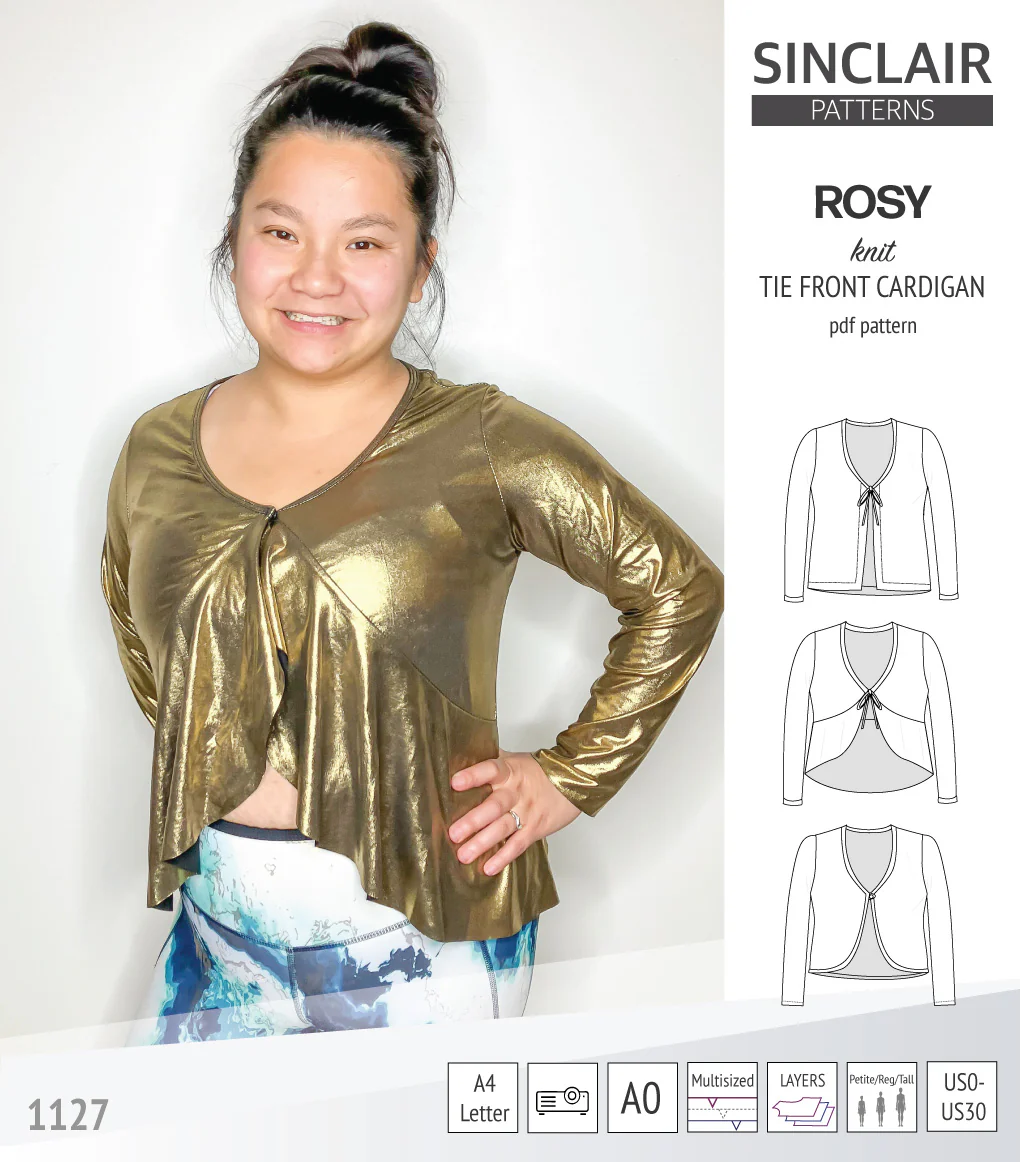 Rosy tie front cardigan with options (PDF) - Image 49