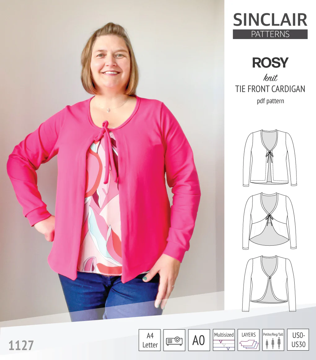 Rosy tie front cardigan with options (PDF) - Image 50