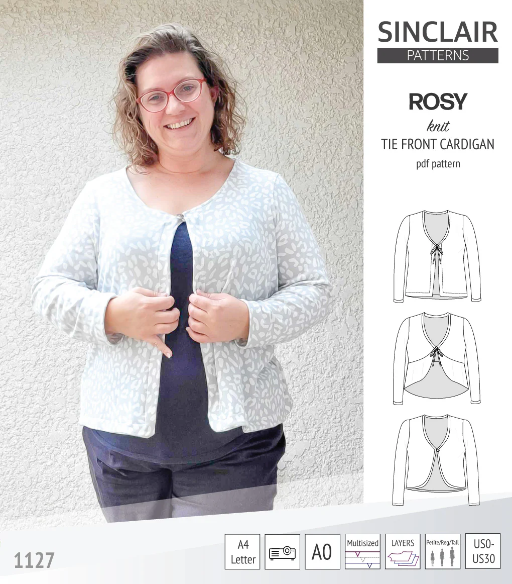 Rosy tie front cardigan with options (PDF) - Image 6