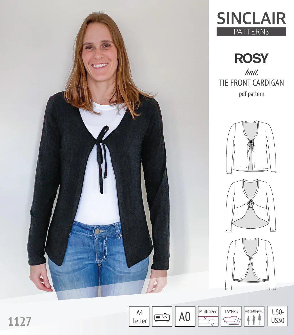 Rosy tie front cardigan with options (PDF) - Image 8
