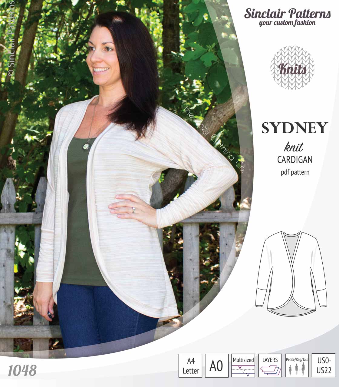 Sydney slim fit cocoon style knit cardigan(PDF) - Image 10