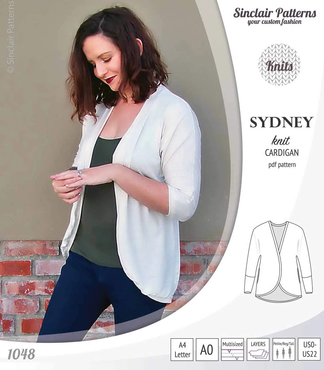 Sydney slim fit cocoon style knit cardigan(PDF) - Image 11