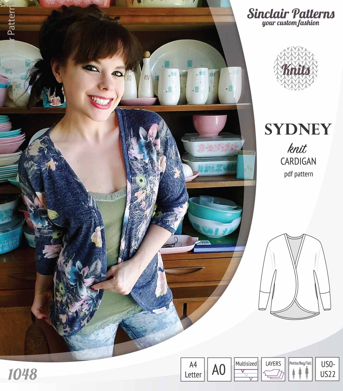 Sydney slim fit cocoon style knit cardigan(PDF) - Image 16