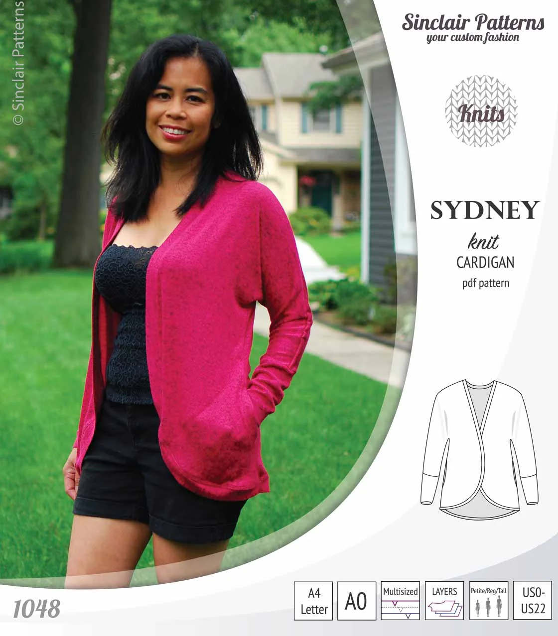 Sydney slim fit cocoon style knit cardigan(PDF) - Image 17