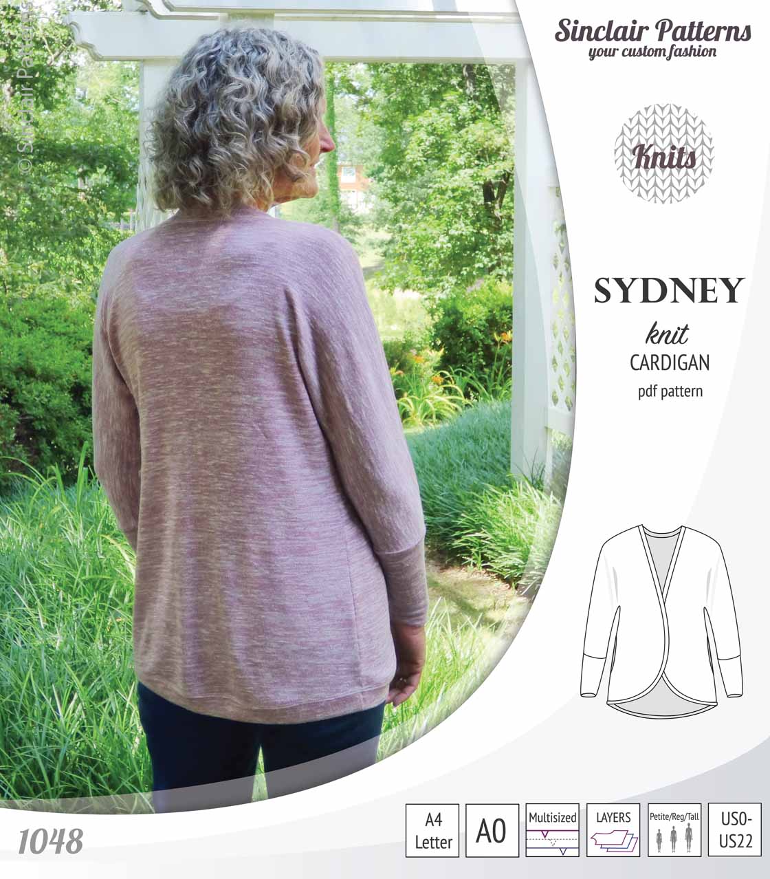 Sydney slim fit cocoon style knit cardigan(PDF) - Image 19