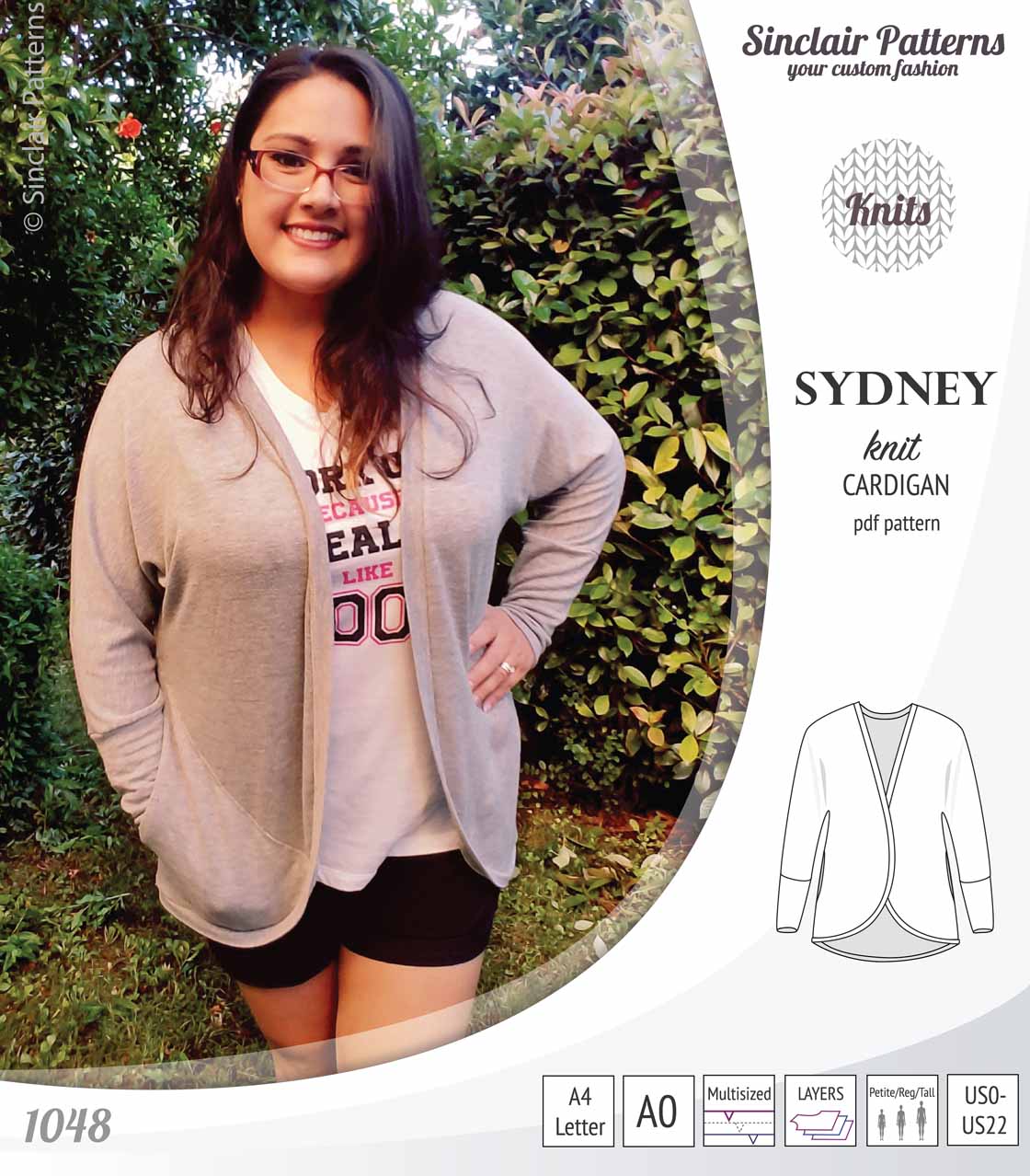 Sydney slim fit cocoon style knit cardigan(PDF) - Image 20