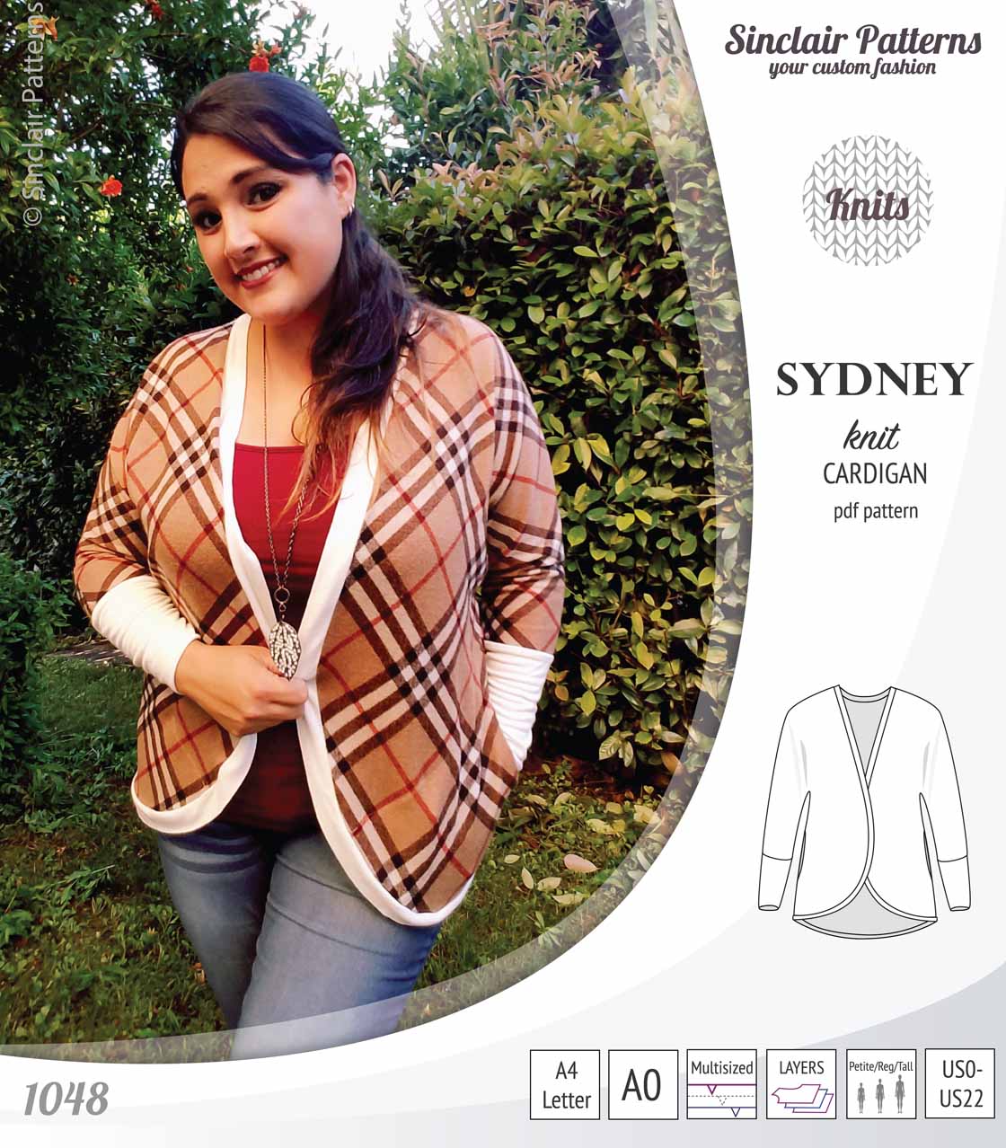 Sydney slim fit cocoon style knit cardigan(PDF) - Image 21