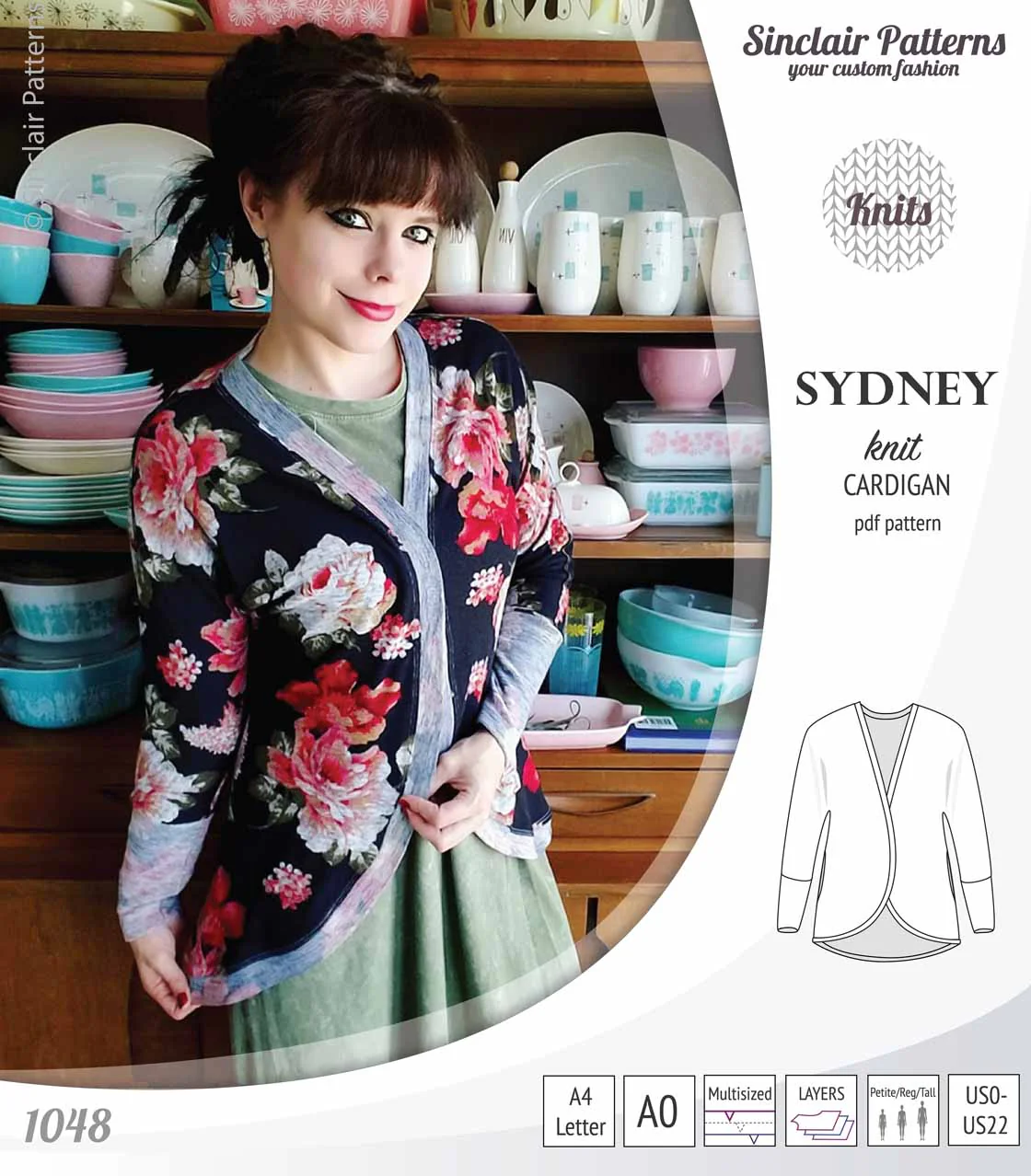 Sydney slim fit cocoon style knit cardigan(PDF) - Image 24
