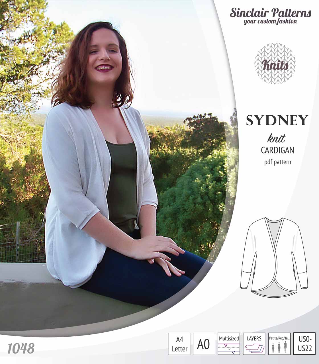 Sydney slim fit cocoon style knit cardigan(PDF) - Image 26