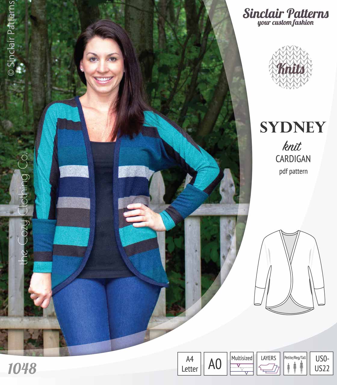Sydney slim fit cocoon style knit cardigan(PDF) - Image 3