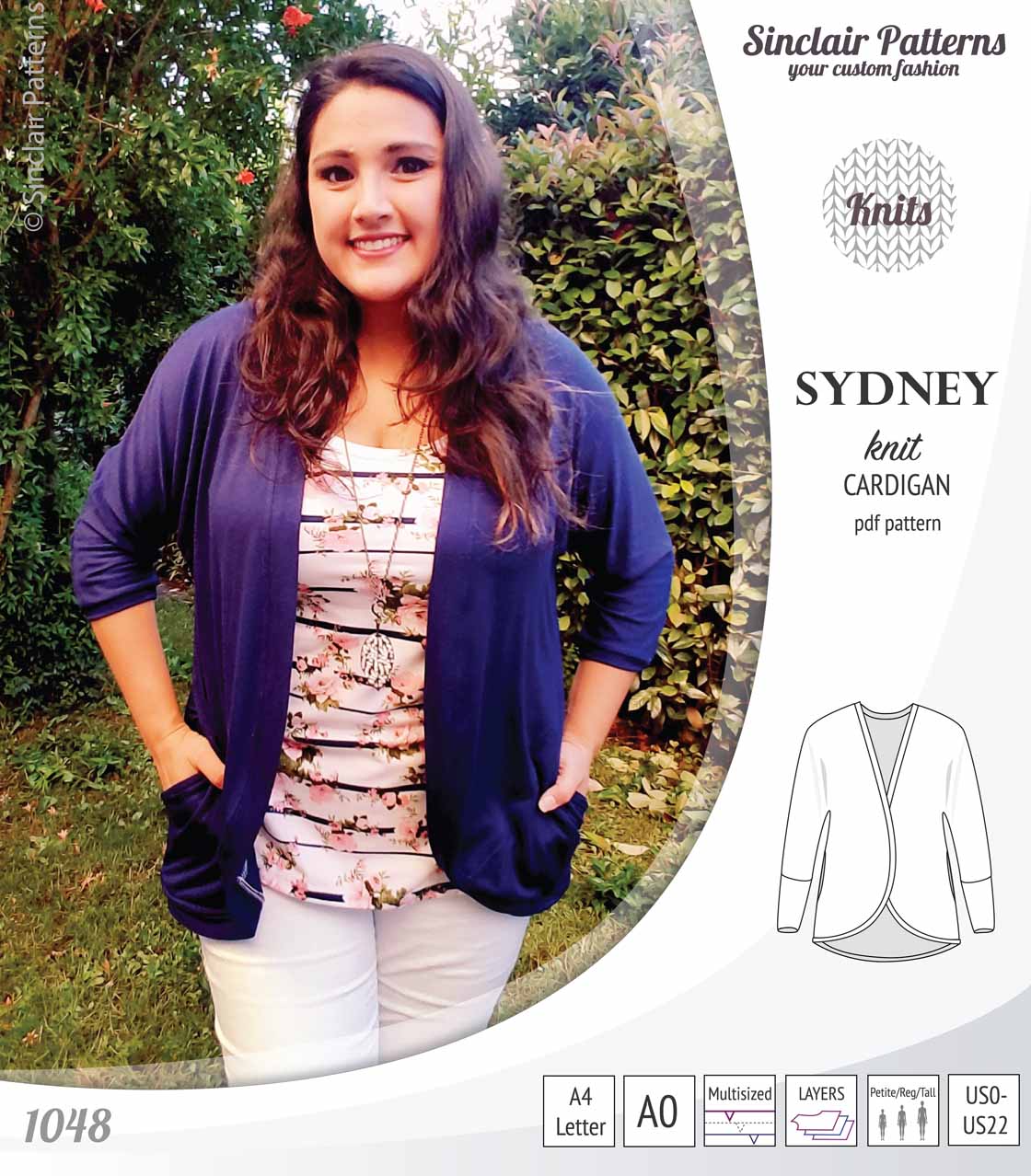 Sydney slim fit cocoon style knit cardigan(PDF) - Image 30