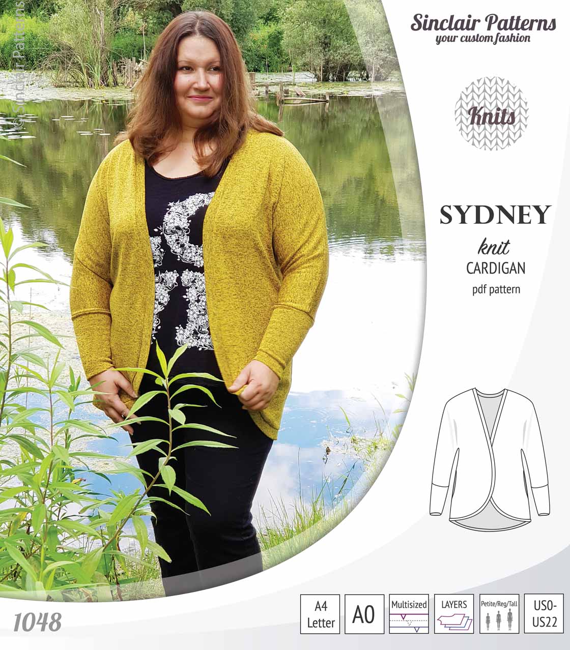 Sydney slim fit cocoon style knit cardigan(PDF) - Image 33