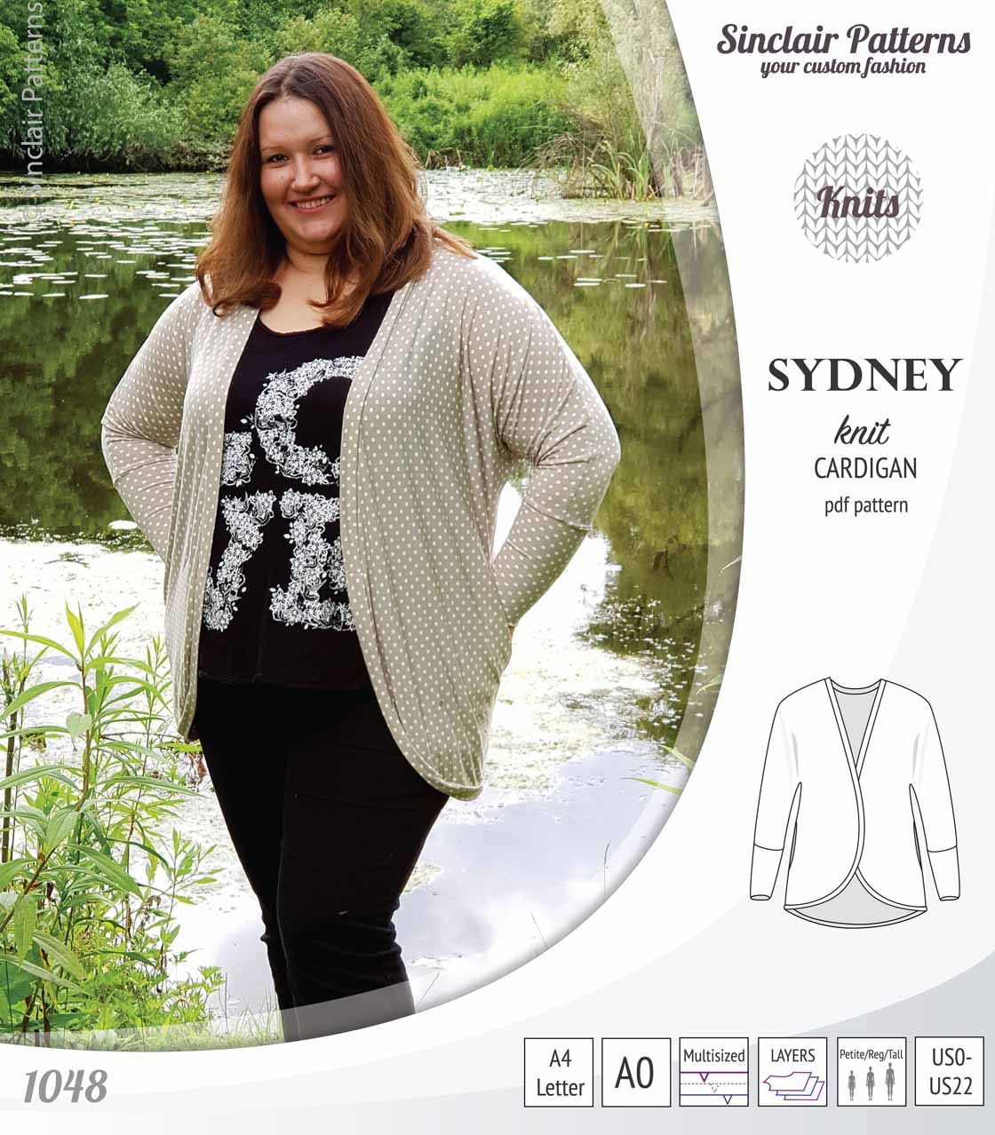 Sydney slim fit cocoon style knit cardigan(PDF) - Image 34
