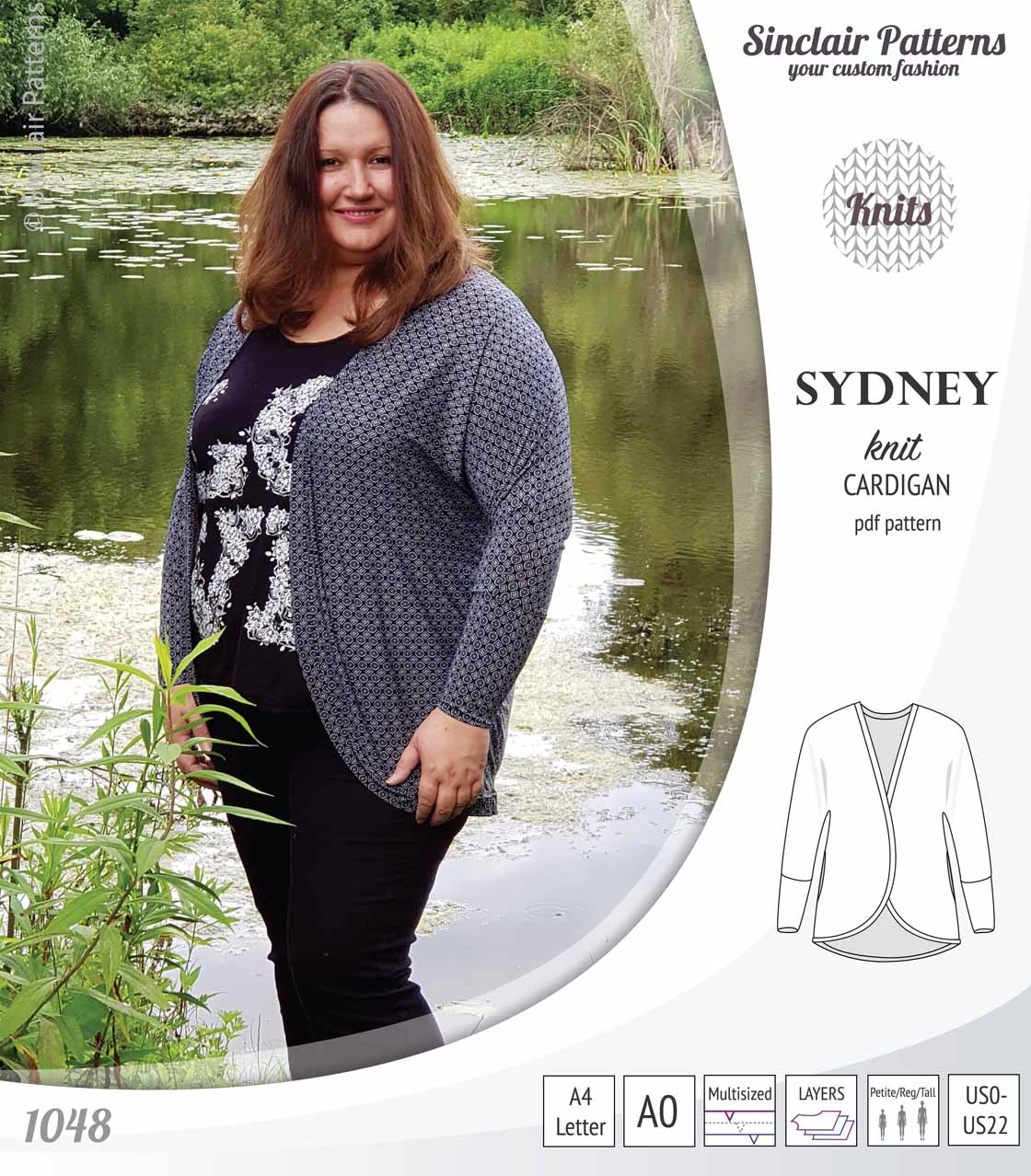 Sydney slim fit cocoon style knit cardigan(PDF) - Image 35