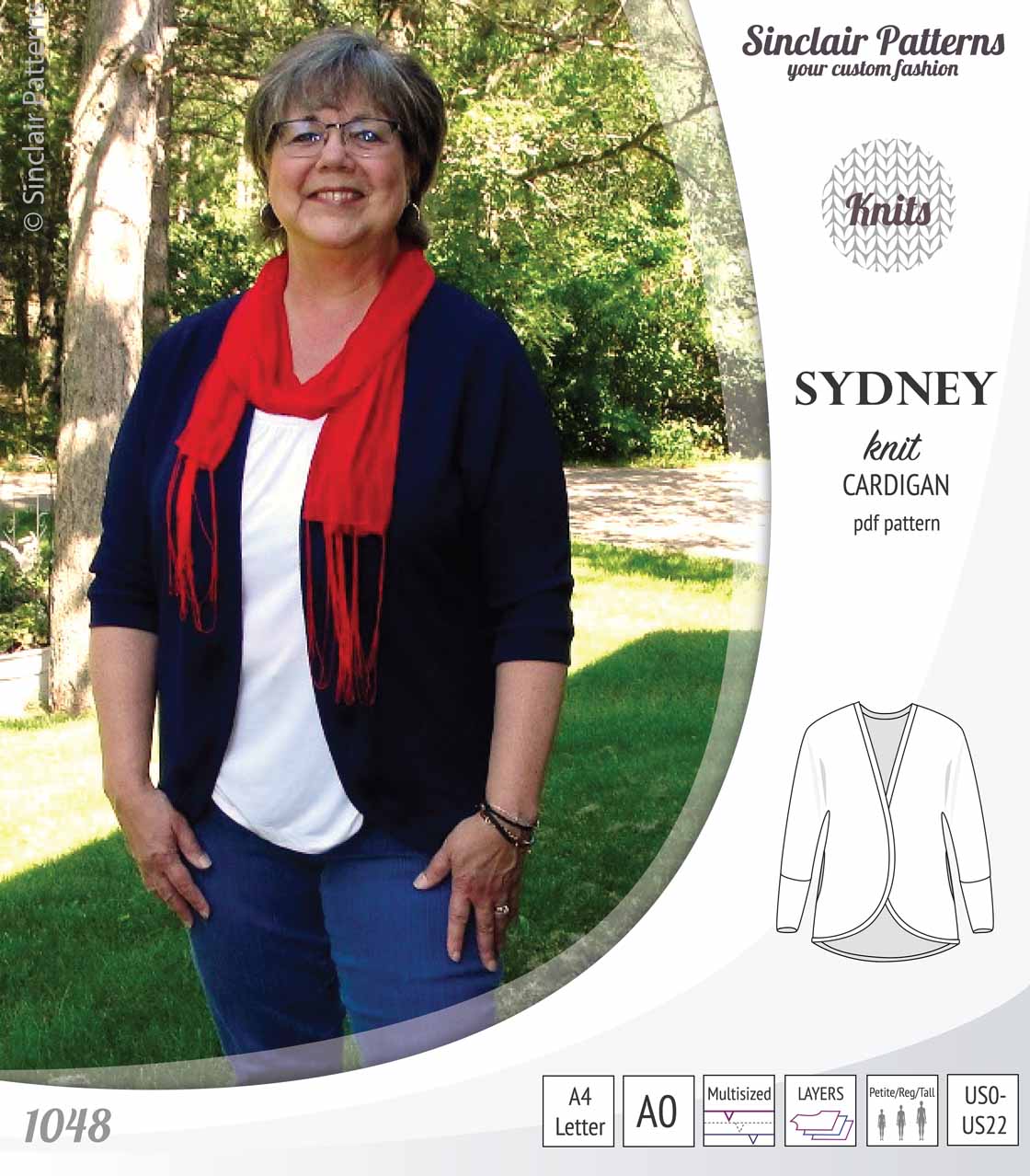 Sydney slim fit cocoon style knit cardigan(PDF) - Image 36