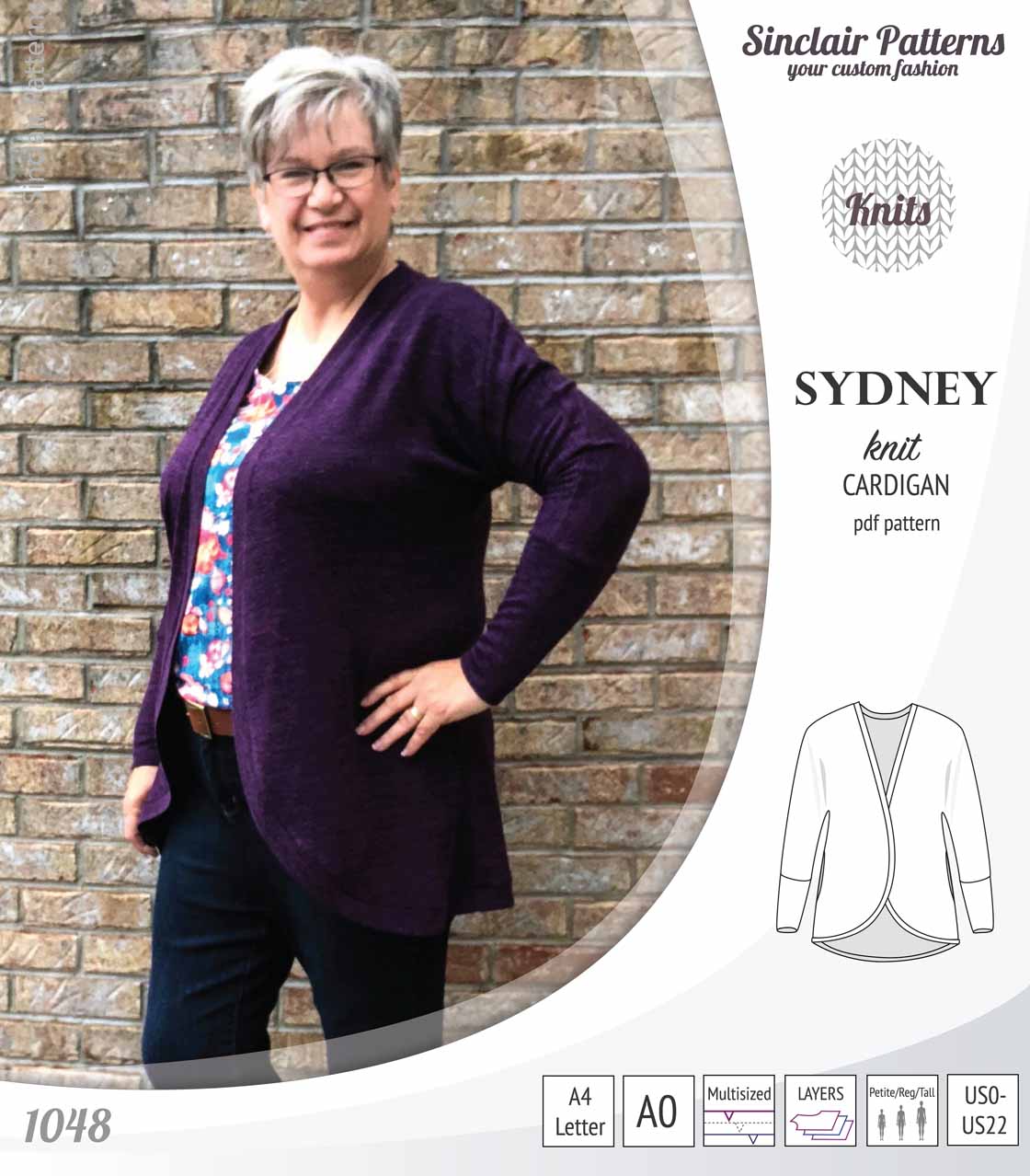 Sydney slim fit cocoon style knit cardigan(PDF) - Image 37