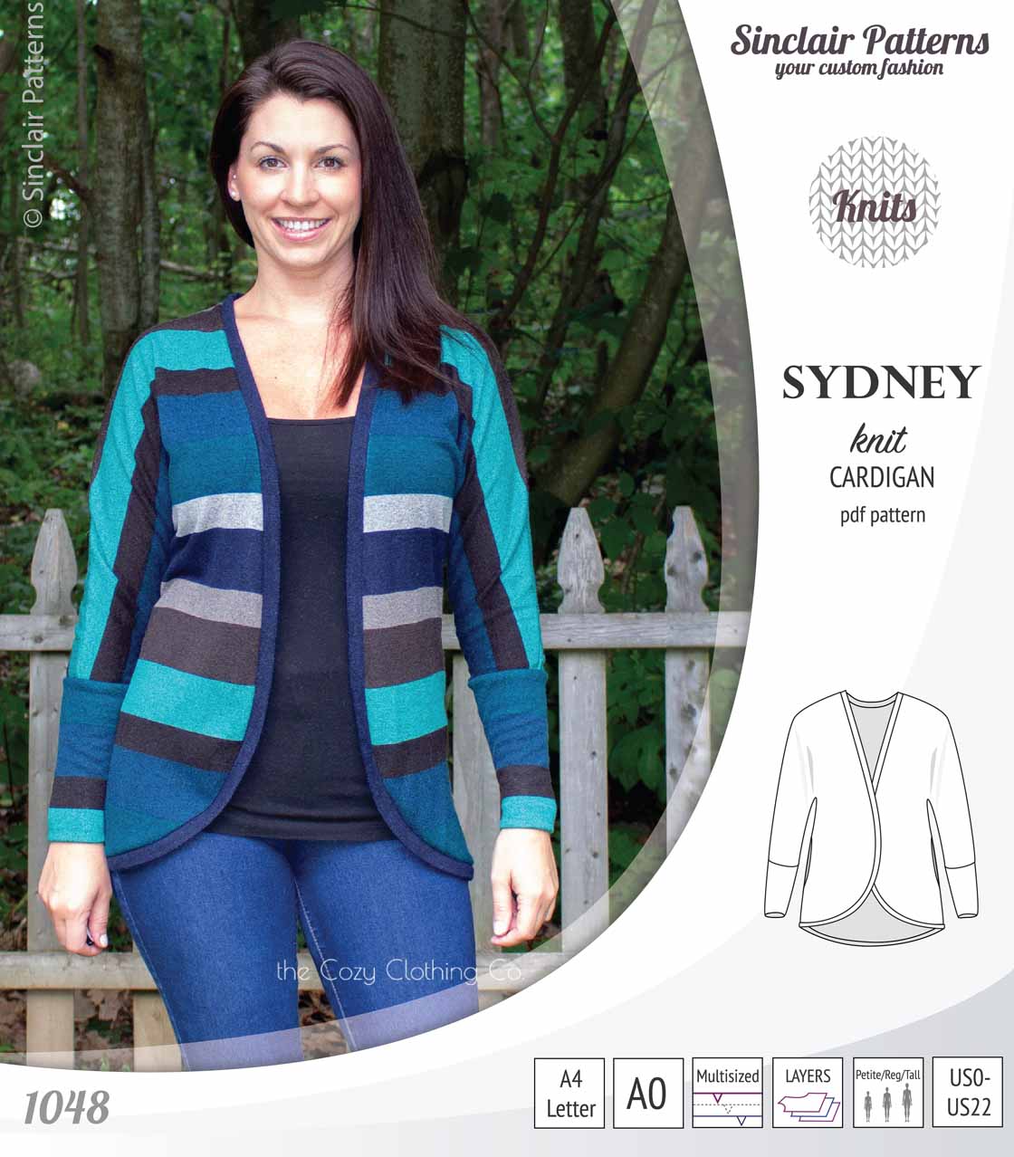 Sydney slim fit cocoon style knit cardigan(PDF) - Image 4