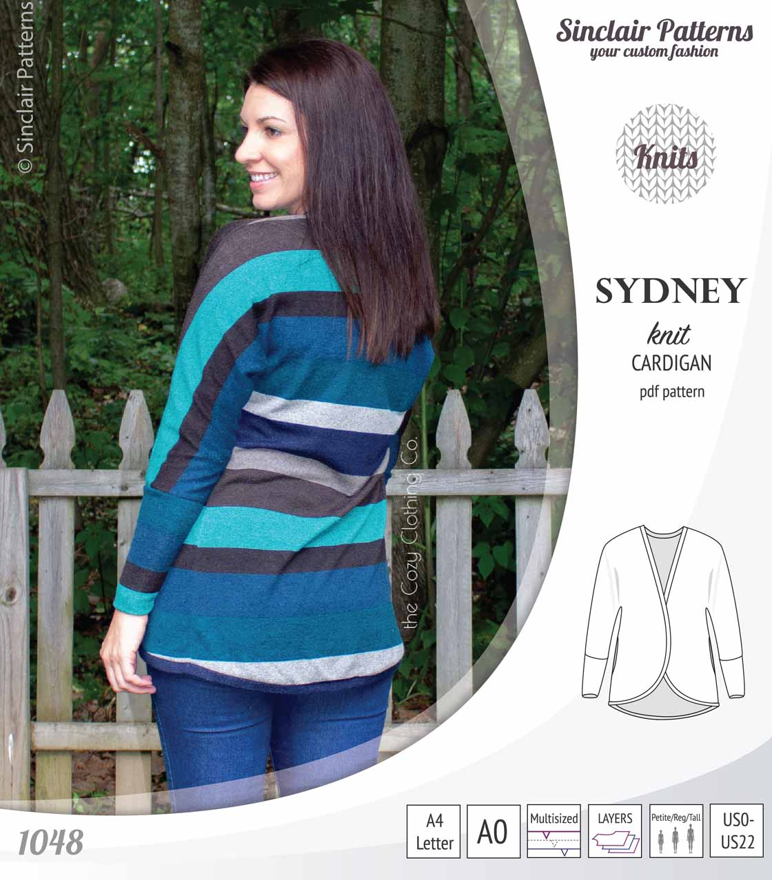 Sydney slim fit cocoon style knit cardigan(PDF) - Image 5