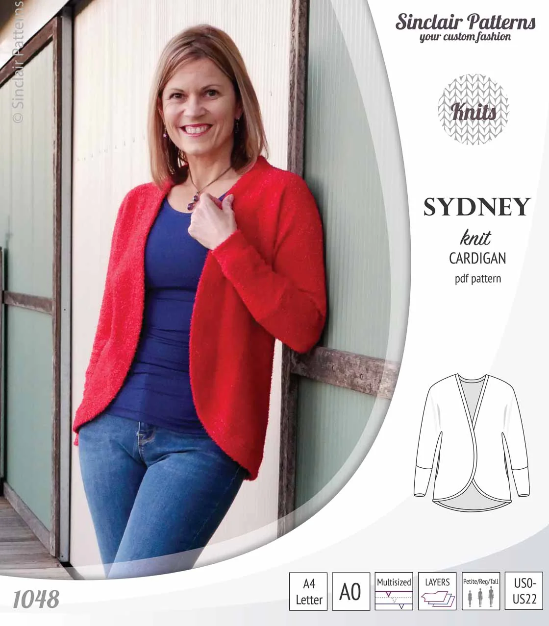 Sydney slim fit cocoon style knit cardigan(PDF) - Image 6