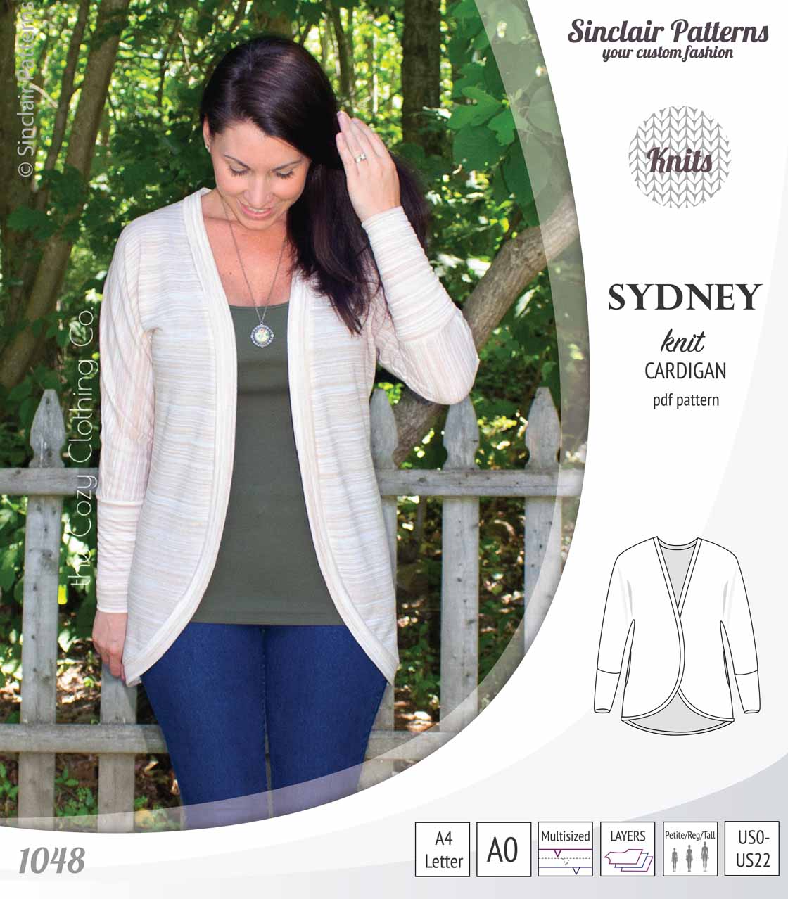Sydney slim fit cocoon style knit cardigan(PDF) - Image 9
