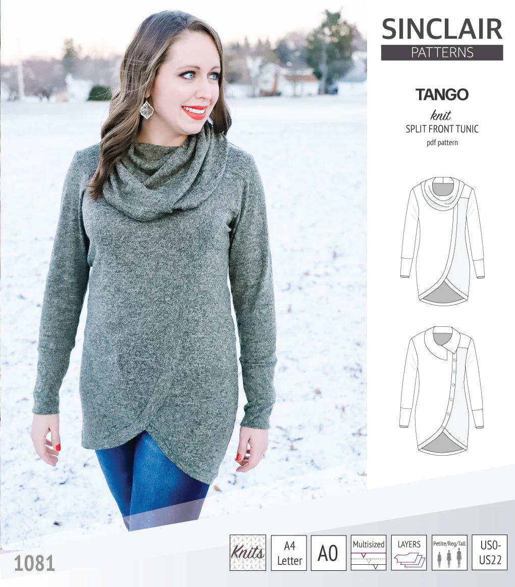 Tango split hem knit tunic for women (PDF) - Image 11