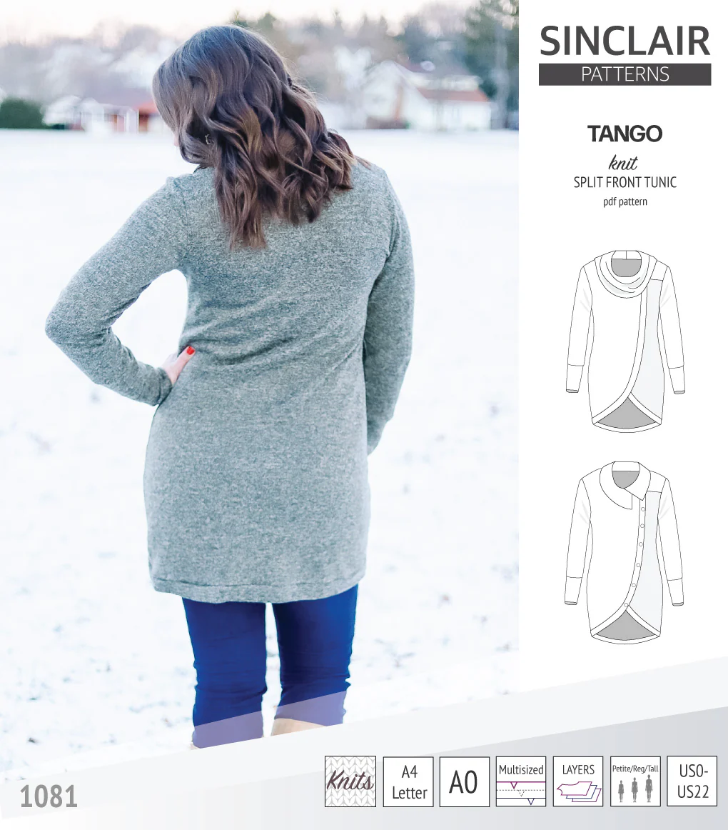 Tango split hem knit tunic for women (PDF) - Image 12