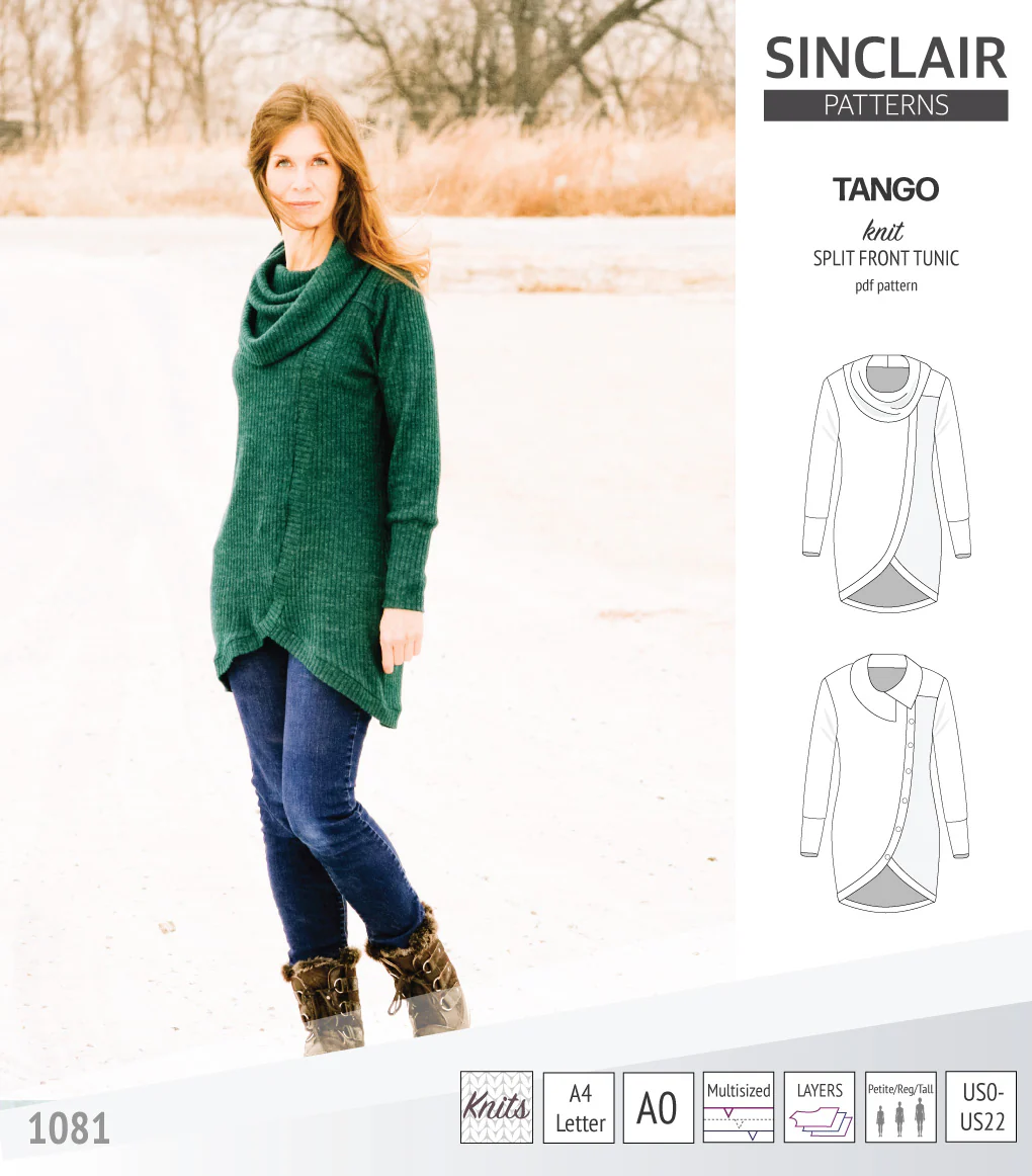 Tango split hem knit tunic for women (PDF) - Image 16