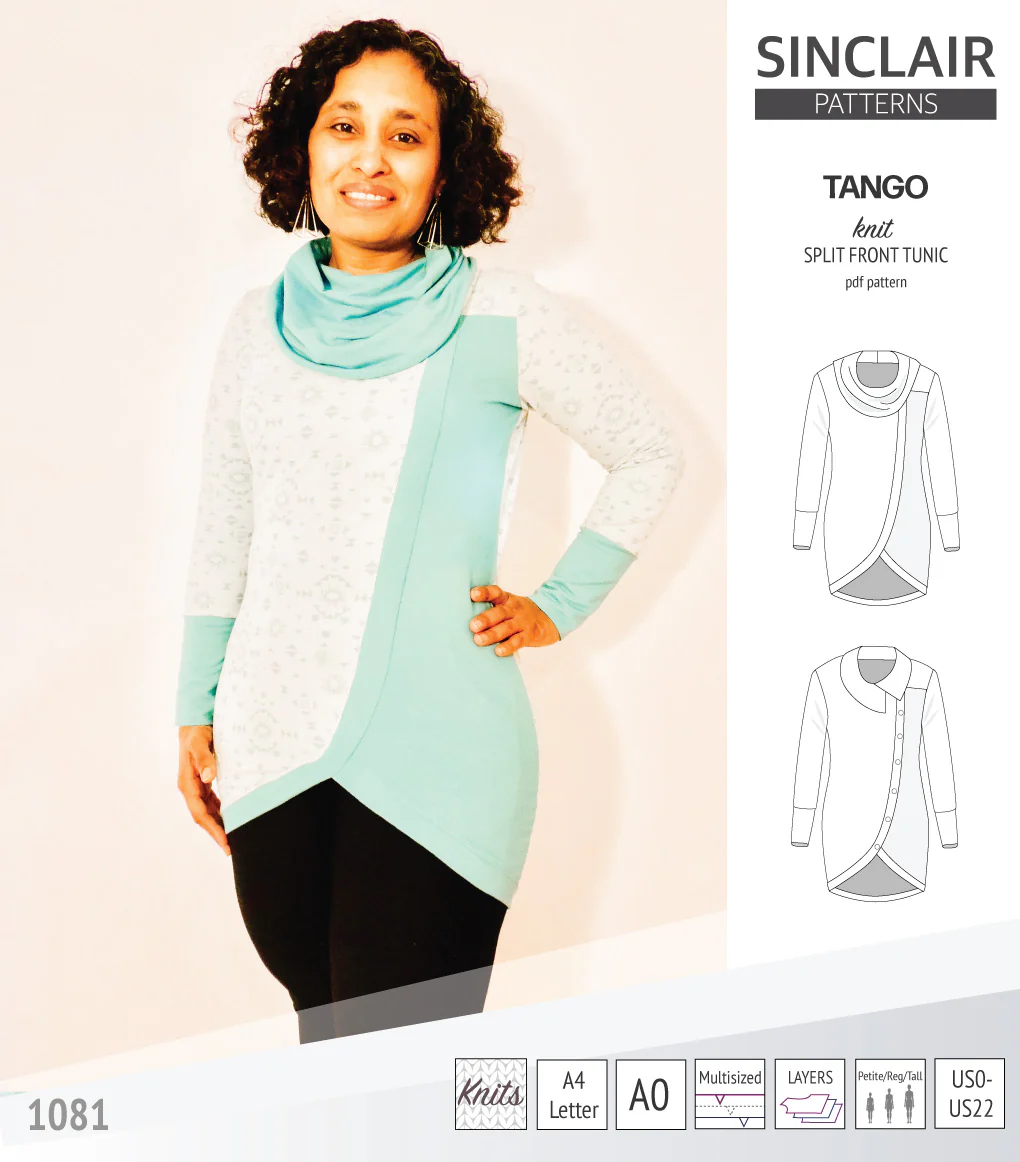 Tango split hem knit tunic for women (PDF) - Image 18