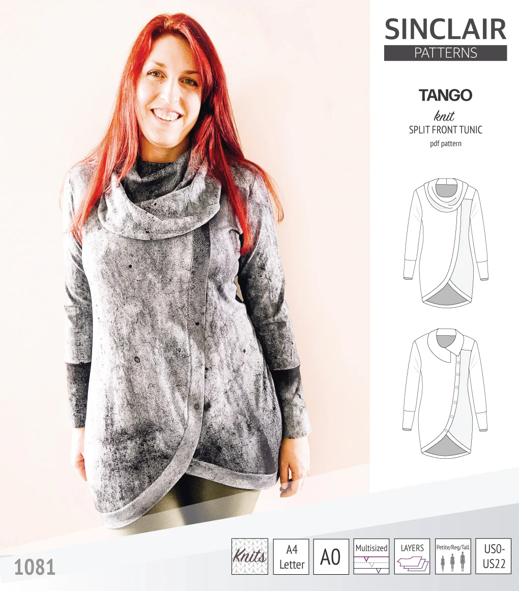 Tango split hem knit tunic for women (PDF) - Image 19