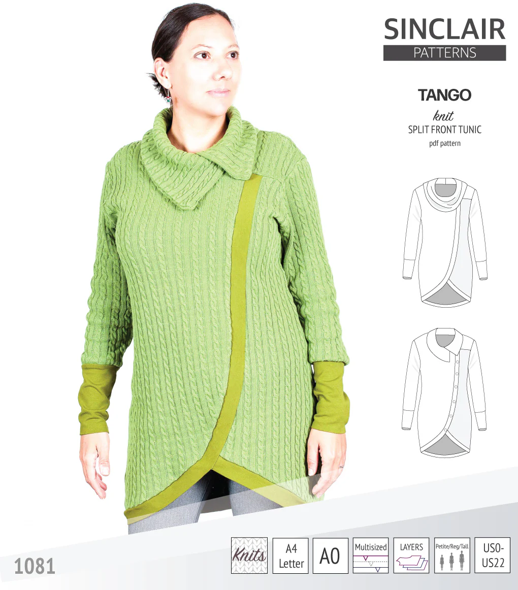 Tango split hem knit tunic for women (PDF) - Image 26