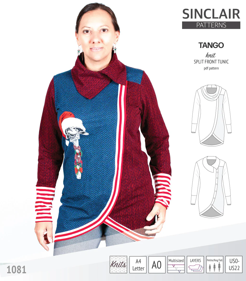 Tango split hem knit tunic for women (PDF) - Image 27