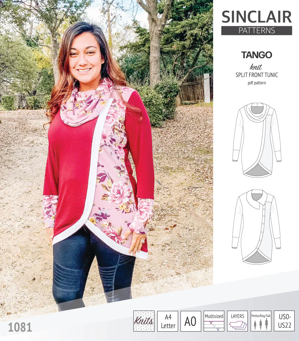 Tango split hem knit tunic for women (PDF) - Image 28