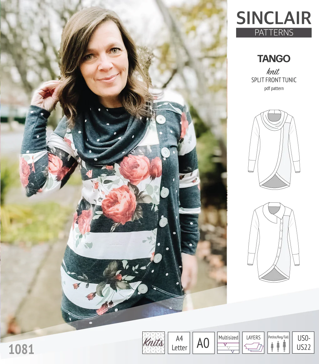 Tango split hem knit tunic for women (PDF) - Image 30