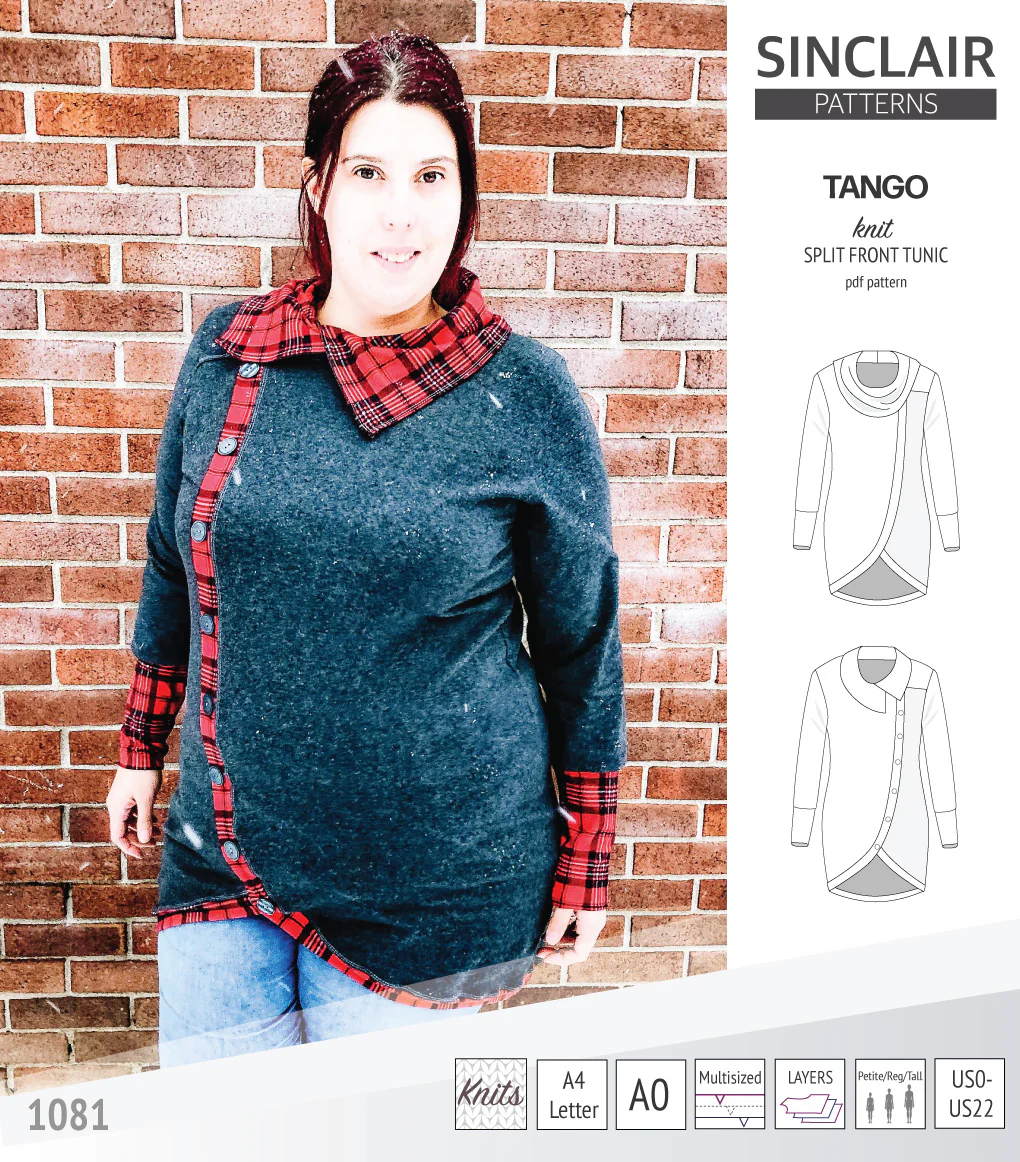 Tango split hem knit tunic for women (PDF) - Image 33
