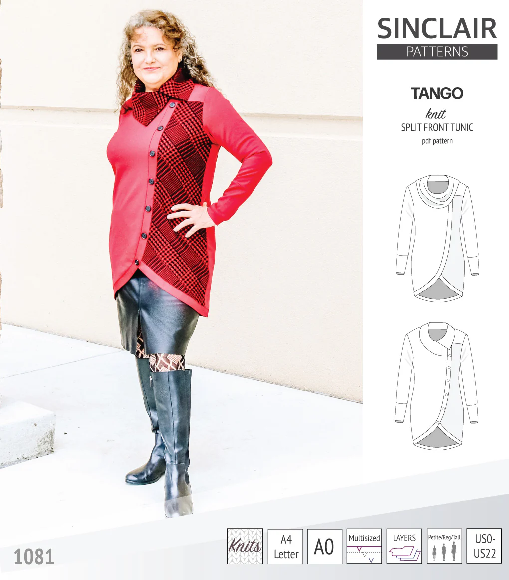 Tango split hem knit tunic for women (PDF) - Image 34