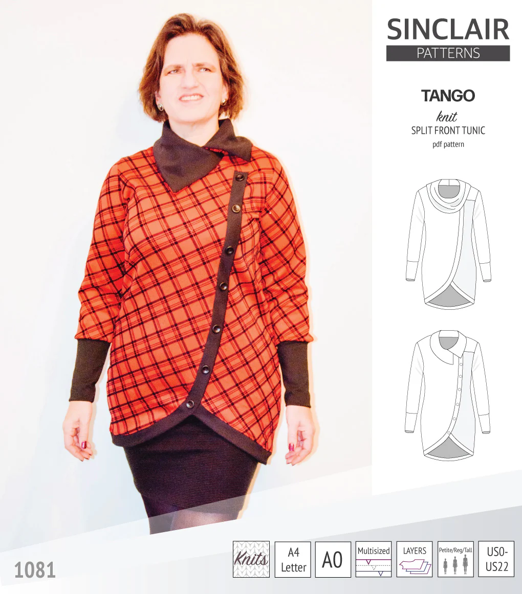 Tango split hem knit tunic for women (PDF) - Image 36